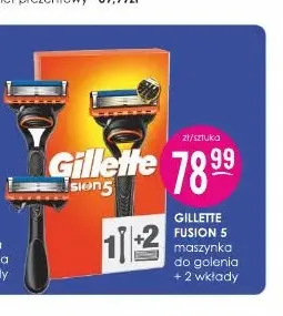 Maszynka do golenia Gillette Fusion 5 + 2 wkłady promocja w Drogerie Jasmin