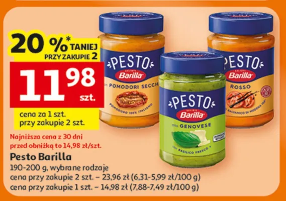 Pesto Barilla różne rodzaje promocja w Auchan