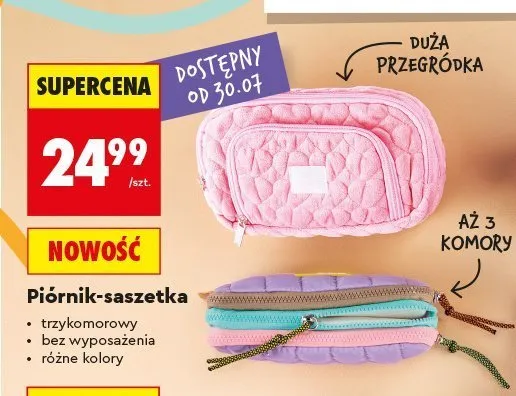Piórnik-saszetka trzykomorowy Kayet promocja w Biedronka