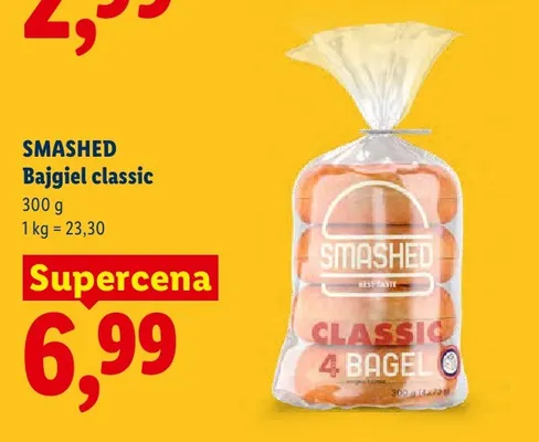Bajgiel classic Smashed 4-pak promocja w Lidl