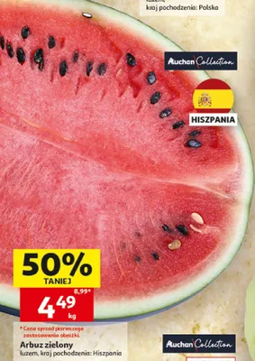 Arbuz zielony Auchan Collection Hiszpania promocja w Auchan