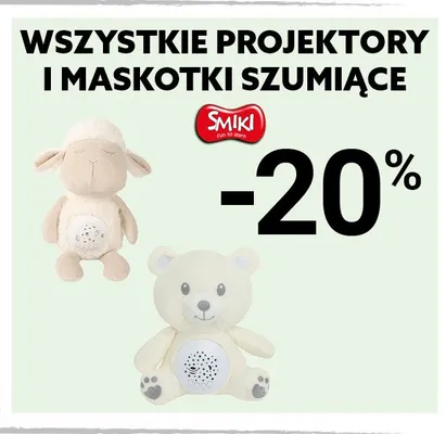 Projektory i maskotki szumiące Smiki promocja w Smyk