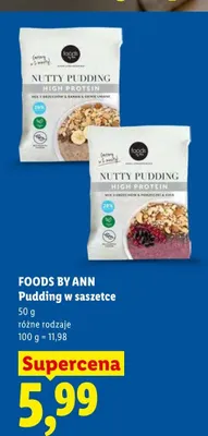 Pudding w saszetce Foods by Ann Nutty Pudding High Protein mix 3 orzechów porzeczki chia promocja w Lidl