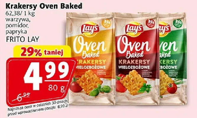 Krakersy Oven Baked warzywa, pomidor, papryka promocja w Prim Market