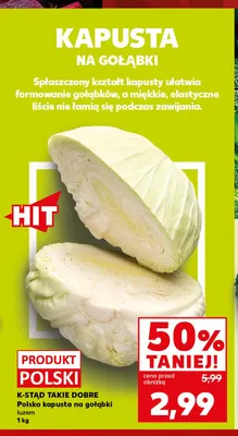 Kapusta polska na gołąbki K-Stąd Takie Dobre promocja w Kaufland