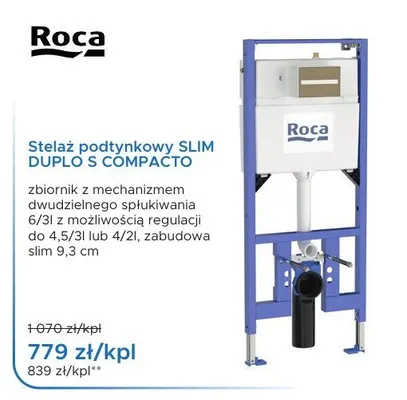 Stelaż podtynkowy Roca SLIM DUPLO S COMPACTO promocja w Blu Salony Łazienek