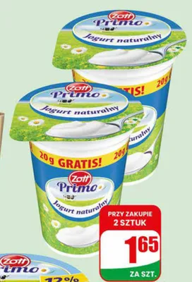 Jogurt naturalny Primo Zott promocja w Dino