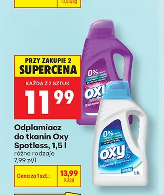 Odplamiacz do tkanin Oxy Spotless White promocja w Biedronka