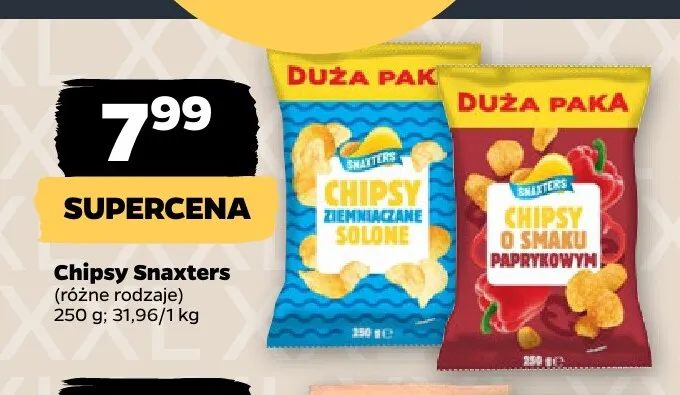 Chipsy ziemniaczane solone Snaxters promocja w Netto