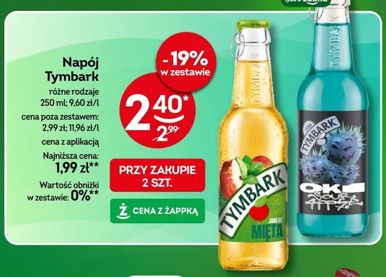 Napój Tymbark Jabłko Mięta promocja w Żabka
