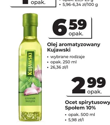 Olej rzepakowy aromatyzowany Kujawski czosnek bazylia promocja w Odido