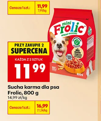Sucha karma dla psa Frolic promocja w Biedronka
