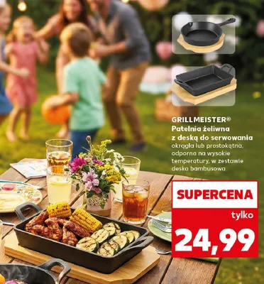 Patelnia żeliwna z deską do serwowania GRILLMEISTER promocja w Kaufland