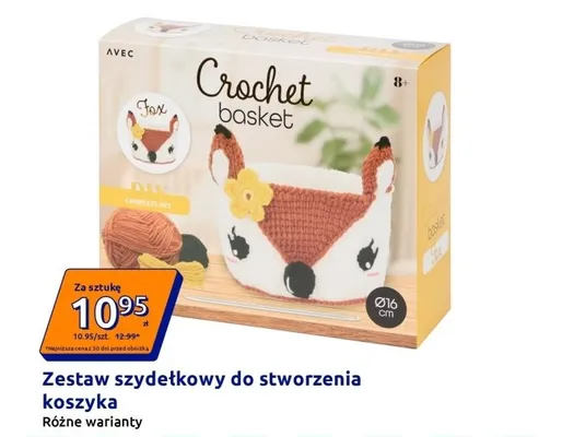 Zestaw szydełkowy do stworzenia koszyka Avec Crochet basket promocja w Action