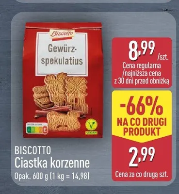 Ciastka korzenne Gewürz-spekulatius Biscotto promocja w Aldi