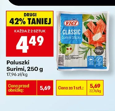 Paluszki Surimi Classic promocja w Biedronka