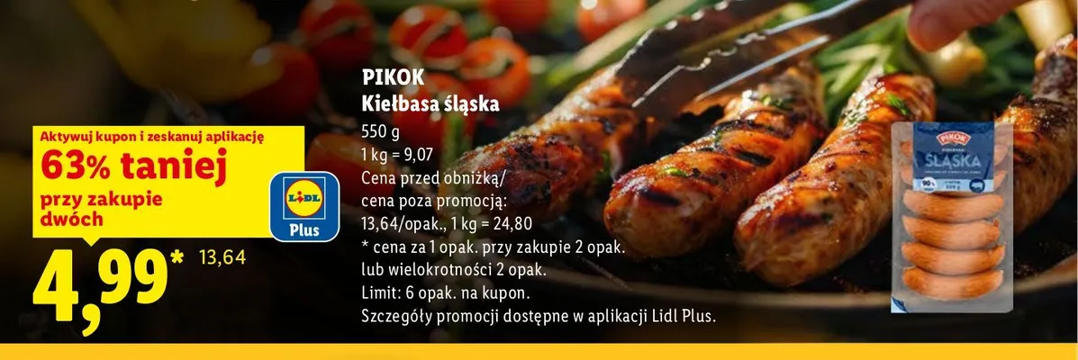 Kiełbasa śląska Pikok promocja w Lidl