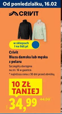 Bluza damska / męska z polaru promocja w Lidl