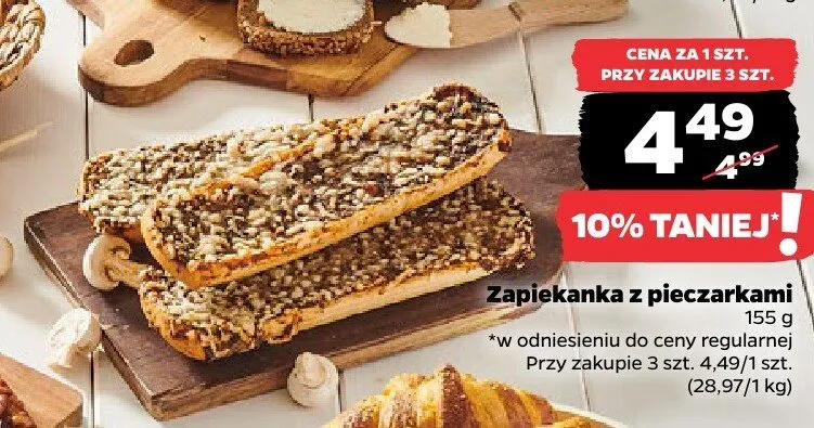 Zapiekanka z pieczarkami promocja w Netto