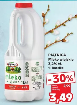 Mleko wiejskie 3,2% tł. promocja w Kaufland