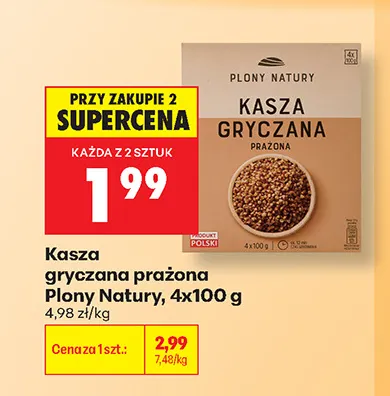 Kasza gryczana prażona Plony Natury 4-pak promocja w Biedronka
