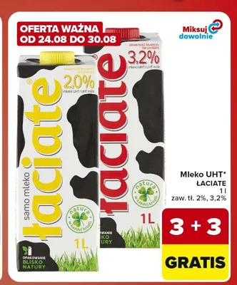 Mleko UHT Łaciate 3,2% promocja w Carrefour Market
