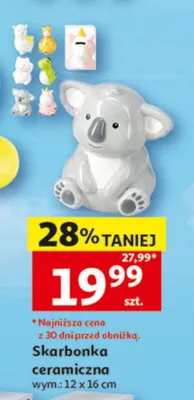 Skarbonka ceramiczna wym.: 12x16cm promocja w Auchan