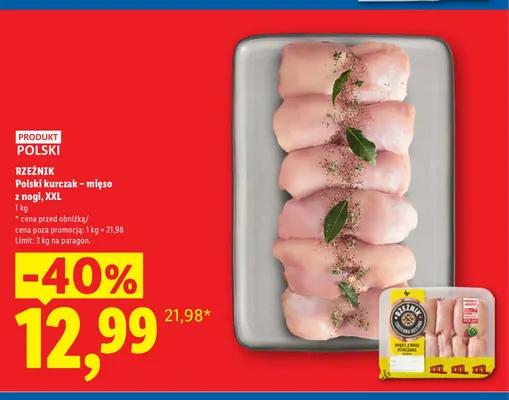 Mięso z nogi kurczaka Rzeźnik XXL promocja w Lidl