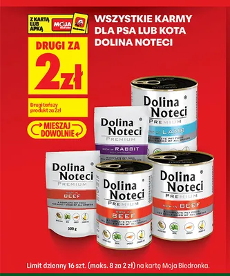 Mokra karma dla psów Dolina Noteci Premium bogata w wołowinę promocja w Biedronka