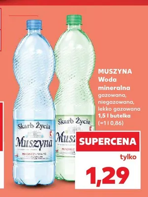Woda mineralna Muszyna niegazowana promocja w Kaufland