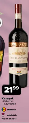 Wino czerwone półsłodkie Kazayak Cabernet-Sauvignon promocja w Netto