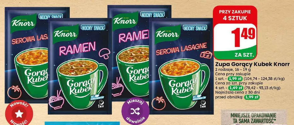Zupa instant Gorący Kubek Knorr Ramen promocja w Dino
