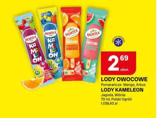 Lody Kameleon Jagoda Hortex promocja w Chorten