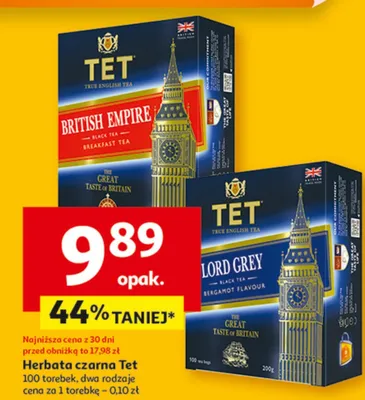 Herbata czarna Tet British Empire promocja w Auchan
