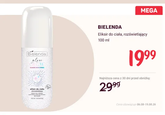 Eliksir do ciała rozświetlający Bielenda Glaze Glow promocja w Rossmann