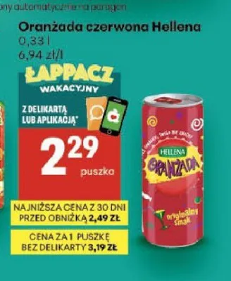 Oranżada czerwona Hellena promocja w Delikatesy Centrum