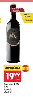 Wino czerwone półwytrawne Freixenet Mia Red promocja w Biedronka