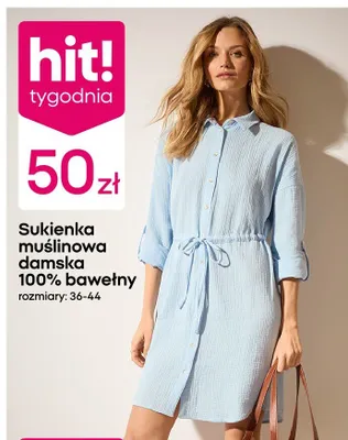 Sukienka muślinowa damska 100% bawełny promocja w Pepco