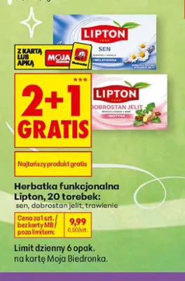 Herbatka funkcjonalna Lipton Sen promocja w Biedronka