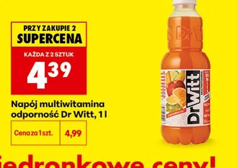 Napój multiwitamina odporność Dr Witt promocja w Biedronka