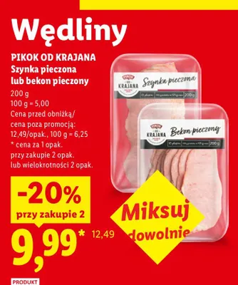 Bekon pieczony Pikok Od Krajana promocja w Lidl
