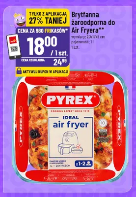 Brytfanna żaroodporna do Air Fryera Pyrex 1 l 20x17x6 cm promocja w POLOmarket