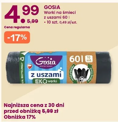 Worki na śmieci z uszami Gosia promocja w Frisco