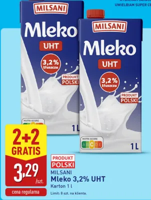 Mleko 3,2% UHT promocja w Aldi