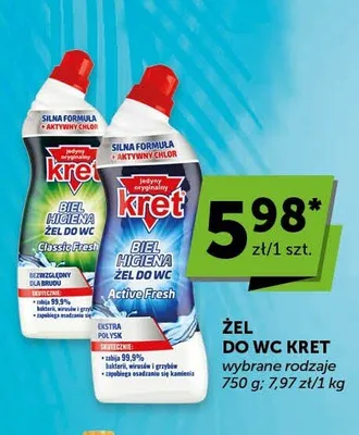 Żel do WC Kret Active Fresh promocja w Euro Sklep