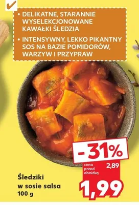 Śledziki w sosie salsa promocja w Kaufland