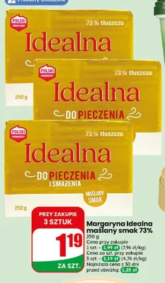 Margaryna Idealna do pieczenia i smażenia maślany smak 73% promocja w Dino
