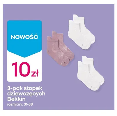 Stopki dziewczęce Bekkin 3-pak promocja w Pepco