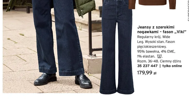 Jeansy z szerokimi nogawkami fason Viki promocja w Tchibo
