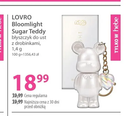 Błyszczyk do ust z drobinkami LOVRO Bloomlight Sugar Teddy promocja w Hebe